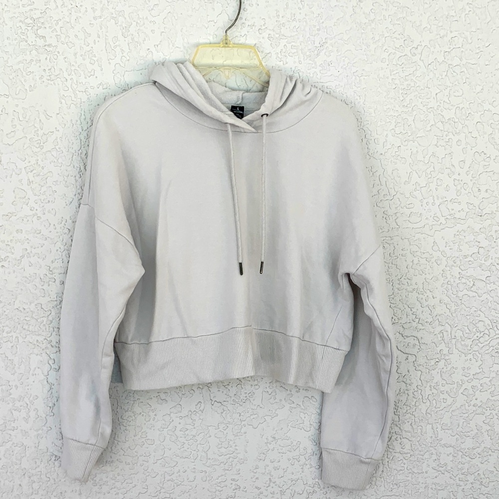 90 Degree By Reflex Light Gray Hoodie cropped and oversized size L